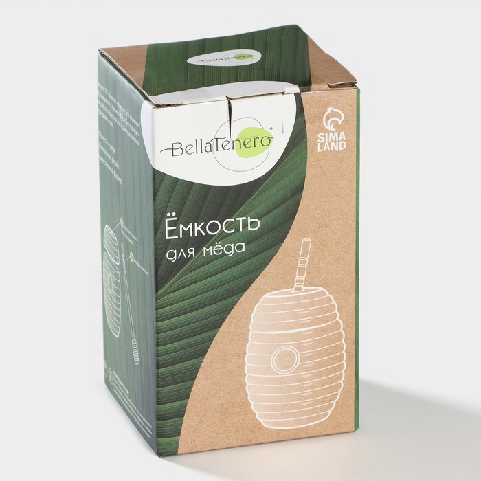 Ёмкость фарфоровая для мёда с ложкой BellaTenero, 300 мл, цвет белый Ёмкость фарфоровая для мёда с ложкой BellaTenero, 300 мл, цвет белый