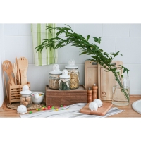 Банка стеклянная для хранения сыпучих продуктов Доляна &laquo;Ёжик в золотом&raquo;, 950 мл, 11&times;20 см, с керамической крышкой