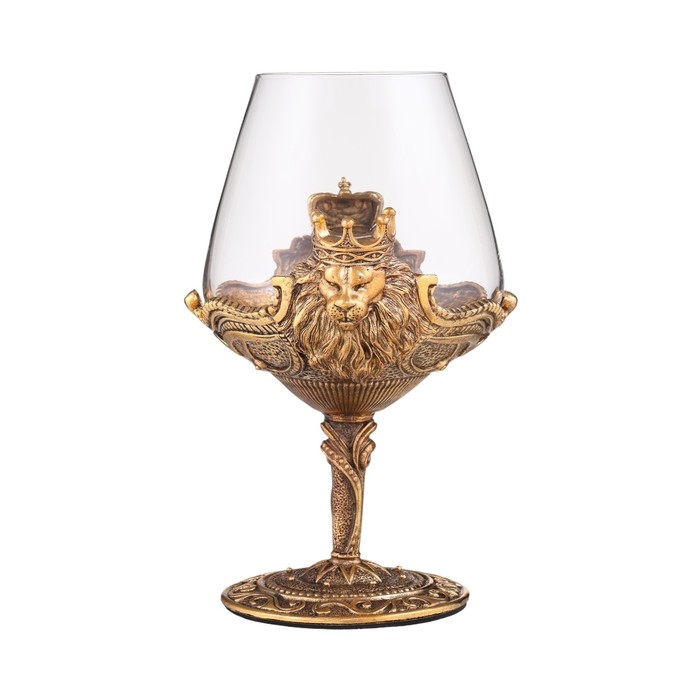Бокал для коньяка Бокал для коньяка "Лев", 550 мл, золото, подарочная коробка