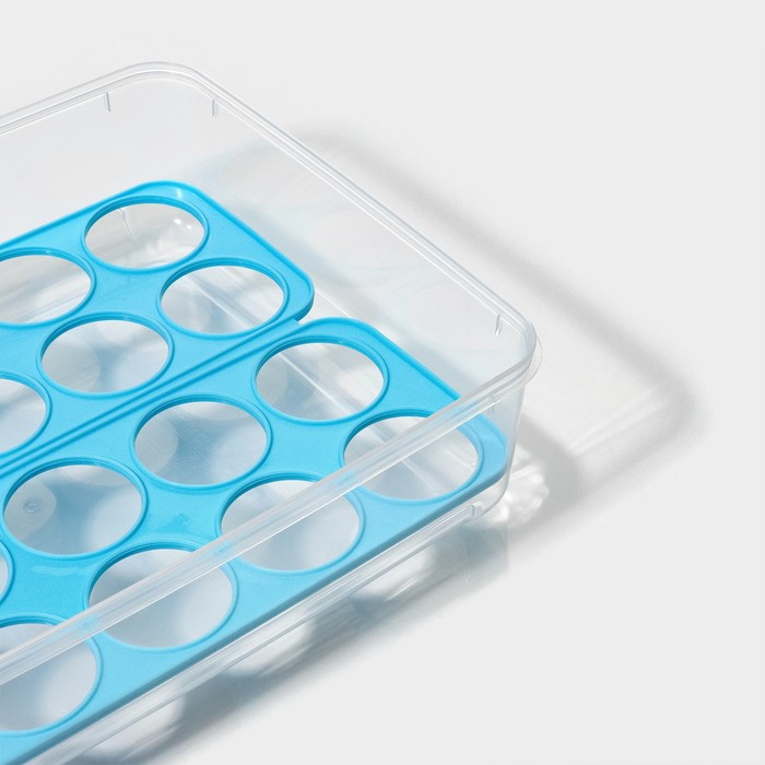 Контейнер для хранения яиц Доляна, 20 ячеек, 27,5×22×7 см, цвет МИКС Контейнер для хранения яиц Доляна, 20 ячеек, 27,5×22×7 см, цвет МИКС