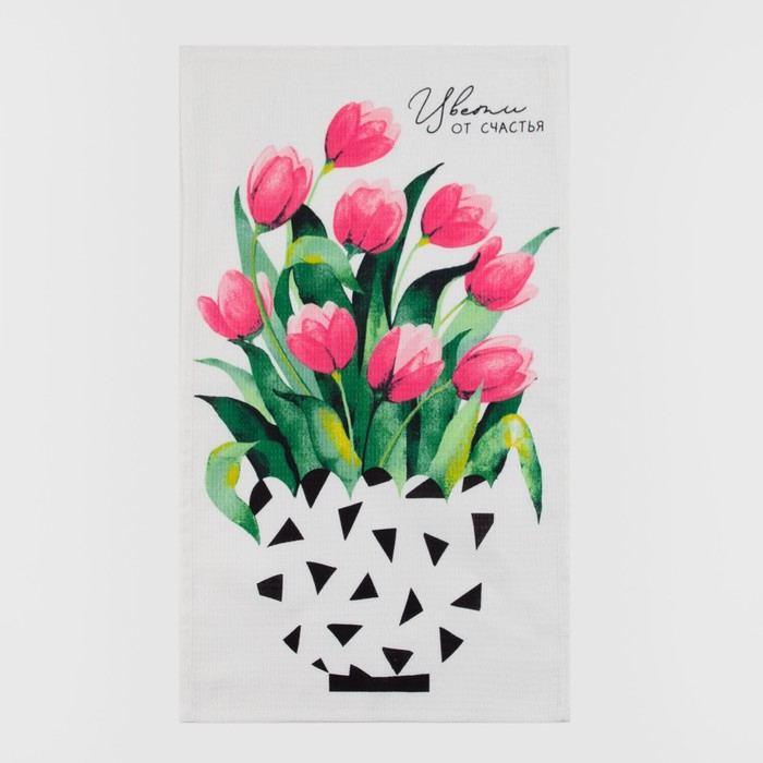 Набор кухонных полотенец Доляна &laquo;Цвети&raquo; 35х60см-4шт, 100% хл