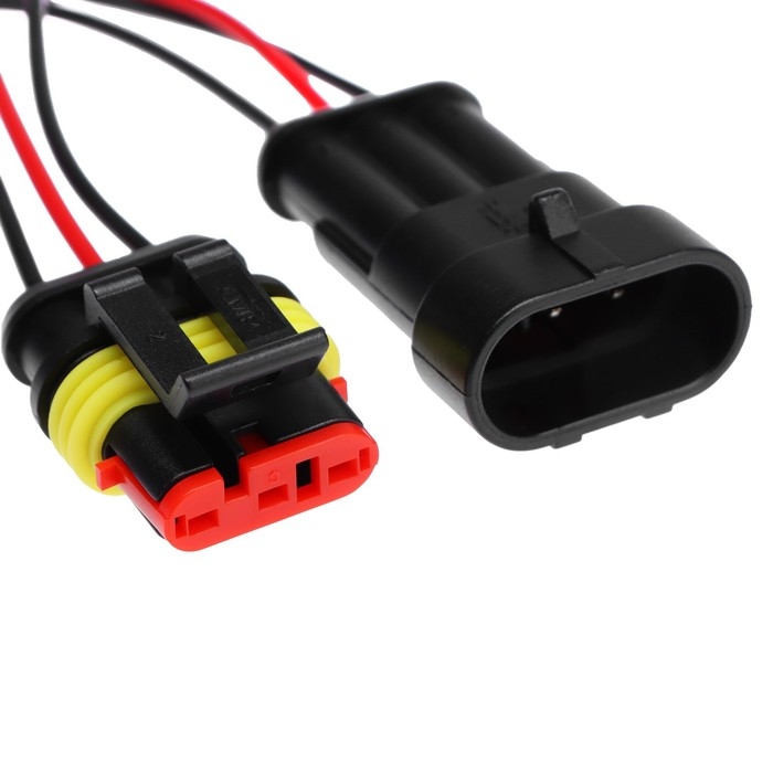 Разъем автомобильный, герметичный штекер-гнездо DJ7031-1.5-11/21, 3 контакта, набор 2 шт Разъем автомобильный, герметичный штекер-гнездо DJ7031-1.5-11/21, 3 контакта, набор 2 шт