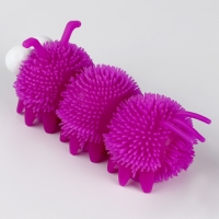 Мяч детский резиновый ёжка световой &laquo;Гусеница&raquo;, цвета МИКС , в шоубоксе