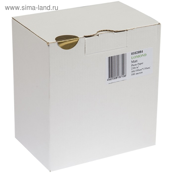 Фотобумага для струйной печати А6 (100 х 150 мм), 500 листов LOMOND, 230 г/м2, односторонняя, матовая