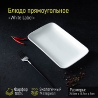 Блюдо фарфоровое прямоугольное Доляна White Label, 24,5&times;15,5 см, цвет белый