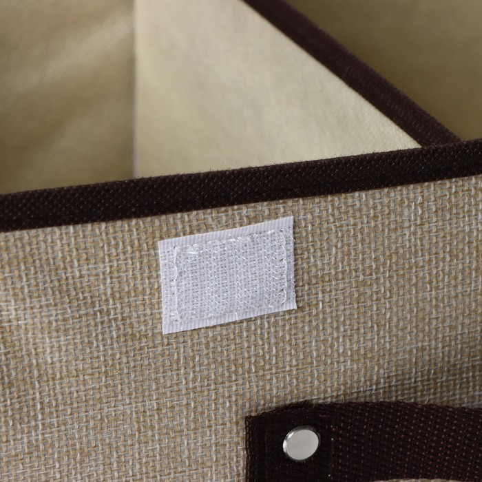 Короб стеллажный для хранения с двойной крышкой Доляна &laquo;Тэри&raquo;, 36&times;25&times;16 см, цвет бежевый