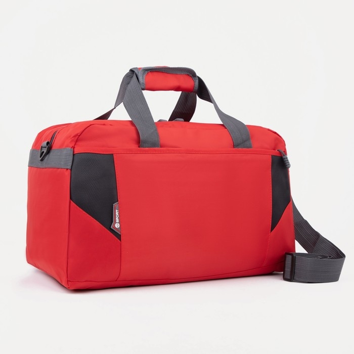 Сумка спортивная на молнии, 2 наружных кармана, средний размер, цвет красный Сумка спортивная на молнии, 2 наружных кармана, средний размер, цвет красный