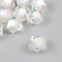 Бусина для творчества пластик "Кристалл-многогранник белый" набор 10 шт. 1,6х1,6х1,6 см Бусина для творчества пластик "Кристалл-многогранник белый" набор 10 шт. 1,6х1,6х1,6 см