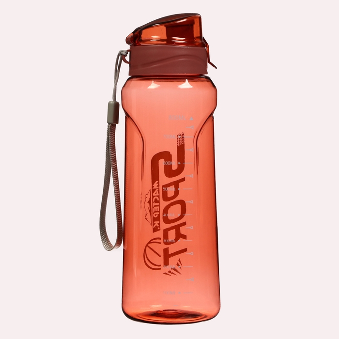 Бутылка для воды, 800 мл, SPORT, 23 х 7.6 х 4.8 см, красная Бутылка для воды, 800 мл, SPORT, 23 х 7.6 х 4.8 см, красная