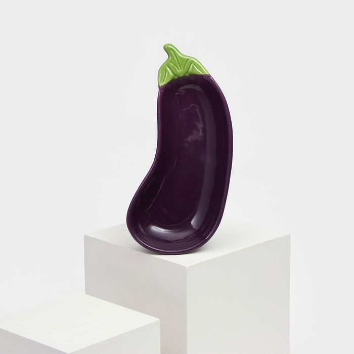 Тарелка керамическая &laquo;Баклажан&raquo;, глубокая, фиолетовая, 25,5 см, 1 сорт, Иран