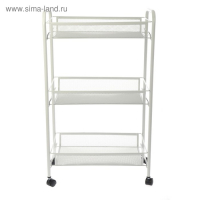Этажерка &laquo;Ладья 2К&raquo;, 3 яруса, 44&times;25&times;75,5 см, на колёсах, цвет светло-серый