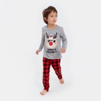 Пижама детская новогодняя KAFTAN "Santa's security", размер 30 (98-104 см)