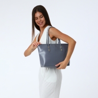 Сумка женская на молнии, цвет серый