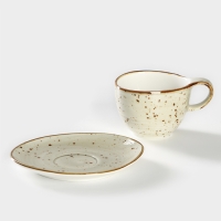 Чайная пара фарфоровая Samold &laquo;Хорека Графит&raquo;, 250 мл, 12х9х7 см, 2 предмета