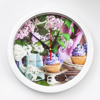 Часы настенные, d-28 см, кухонные, "Сиреневое настроение", бесшумные Часы настенные, d-28 см, кухонные, "Сиреневое настроение", бесшумные