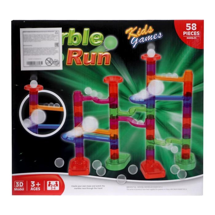 Конструктор &laquo;Трубчатые лабиринты&raquo;, кристаллические детали, 58 элементов