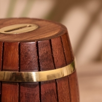 Копилка "Бочка" 10х10х12 см, манговое дерево Копилка "Бочка" 10х10х12 см, манговое дерево