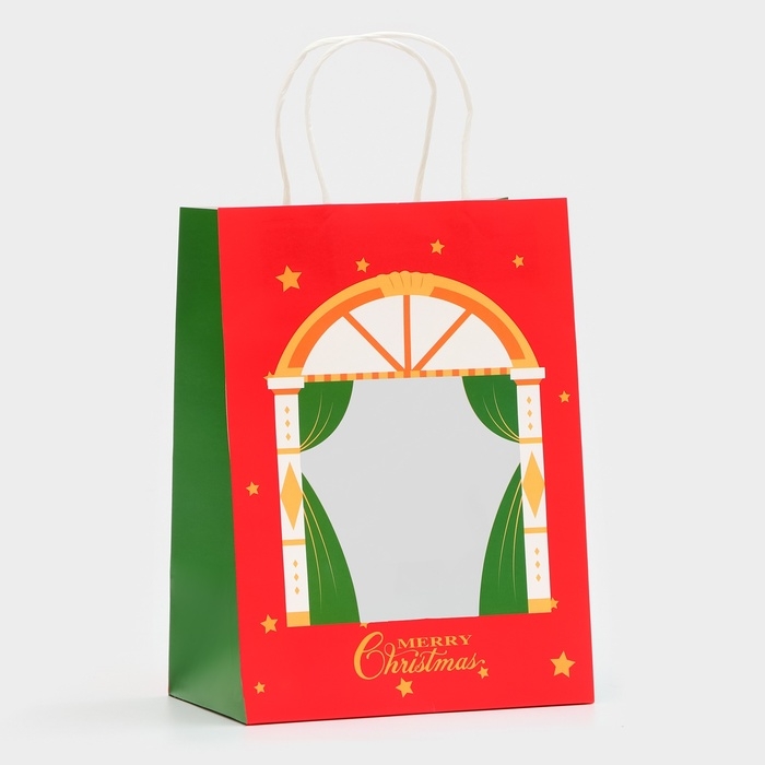 Пакет подарочный новогодний с окном Пакет подарочный новогодний с окном "Театр" 19 х 26 х 13 см.