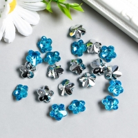 Пуговицы пластик для творчества 1 прокол "Цветок страз. Синий" набор 20 шт d=1,2 см Пуговицы пластик для творчества 1 прокол "Цветок страз. Синий" набор 20 шт d=1,2 см