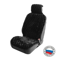 Накидка на переднее сиденье, искусственный мех, ромб, размер 55 х 135 см, черный Накидка на переднее сиденье, искусственный мех, ромб, размер 55 х 135 см, черный