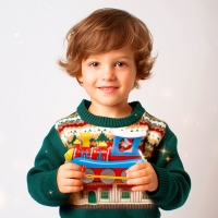 Паровоз &laquo;Новогоднее путешествие&raquo;, работает от батареек, свет и звук