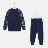 Спортивный костюм (толстовка, брюки) для мальчика, цвет синий камуфляж/тёмно-синий, рост 146 см (40) Спортивный костюм (толстовка, брюки) для мальчика, цвет синий камуфляж/тёмно-синий, рост 146 см (40)