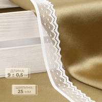 Кружево эластичное, 25 мм &times; 9 &plusmn; 0,5 м, цвет белый