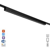 Светильник трековый ULTRA "Линза" LED 30Вт 3000K-5700К CRI90 черный 55,5х2,6х2,4см Светильник трековый ULTRA "Линза" LED 30Вт 3000K-5700К CRI90 черный 55,5х2,6х2,4см