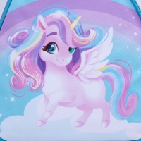 Рюкзак детский для девочки «Единорог», отдел на молнии, цвет голубой Рюкзак детский для девочки «Единорог», отдел на молнии, цвет голубой