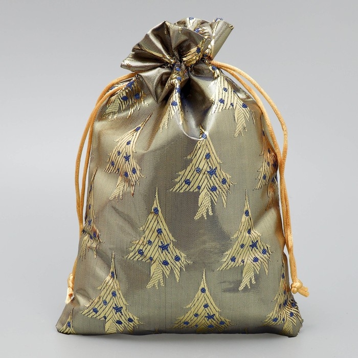 Мешочек подарочный парча &laquo;Новогодняя ночь&raquo;, 16 х 24 см +/- 1.5 см, Новый год