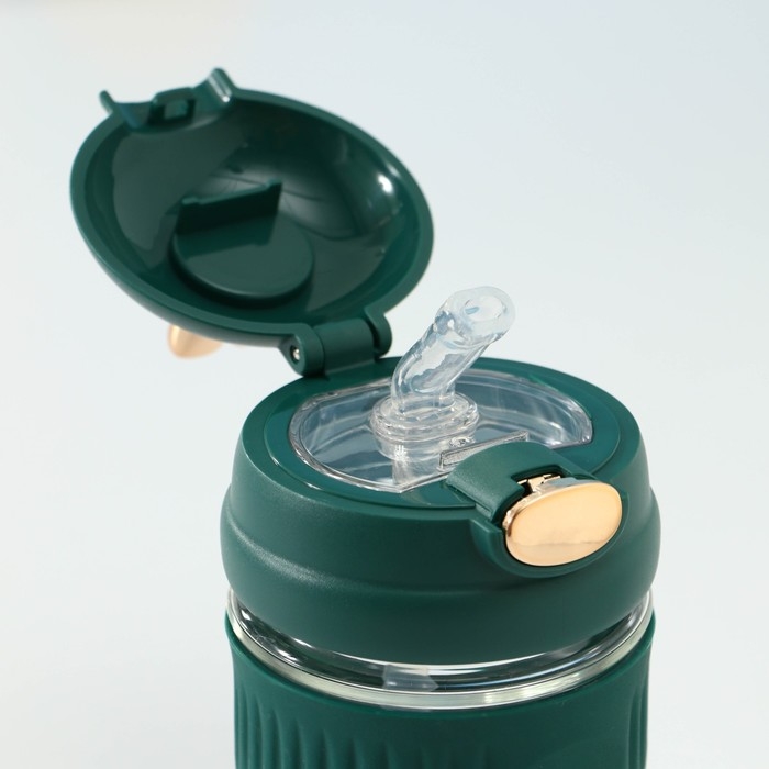 Бутылка для воды стеклянная &laquo;Ушки&raquo;, 350 мл, 9,5&times;9&times;17 см, цвет МИКС