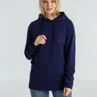 Толстовка с капюшоном унисекс Hoodie, темно-синяя, размер S