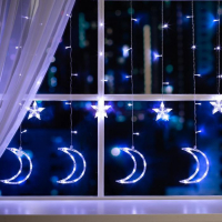 Гирлянда «Бахрома» 2.7 × 0.9 м с насадками «Месяц», IP20, прозрачная нить, 138 LED, свечение белое, 8 режимов, 220 В Гирлянда «Бахрома» 2.7 × 0.9 м с насадками «Месяц», IP20, прозрачная нить, 138 LED, свечение белое, 8 режимов, 220 В