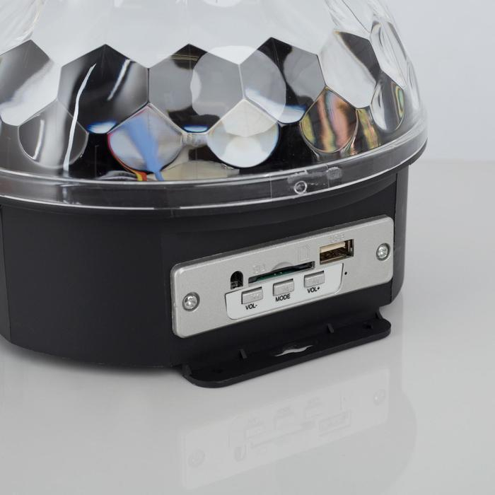 Световой прибор «Хрустальный шар» 17.5 см, динамик, свечение RGB, 220 В Световой прибор «Хрустальный шар» 17.5 см, динамик, свечение RGB, 220 В