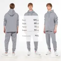 Толстовка унисекс H3, серая, размер XS/S Толстовка унисекс H3, серая, размер XS/S