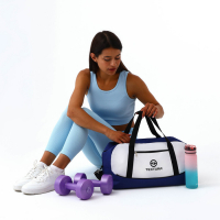 Сумка спортивная, TEXTURA, средний размер, цвет синий/белый Сумка спортивная, TEXTURA, средний размер, цвет синий/белый