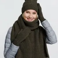 Варежки Nordkyn, зеленые (оливковые), размер S/M