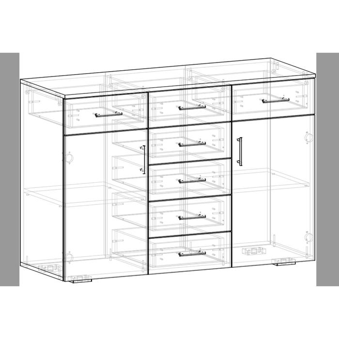 Комод Виго-4, 1200х840х440, Белый/Белый