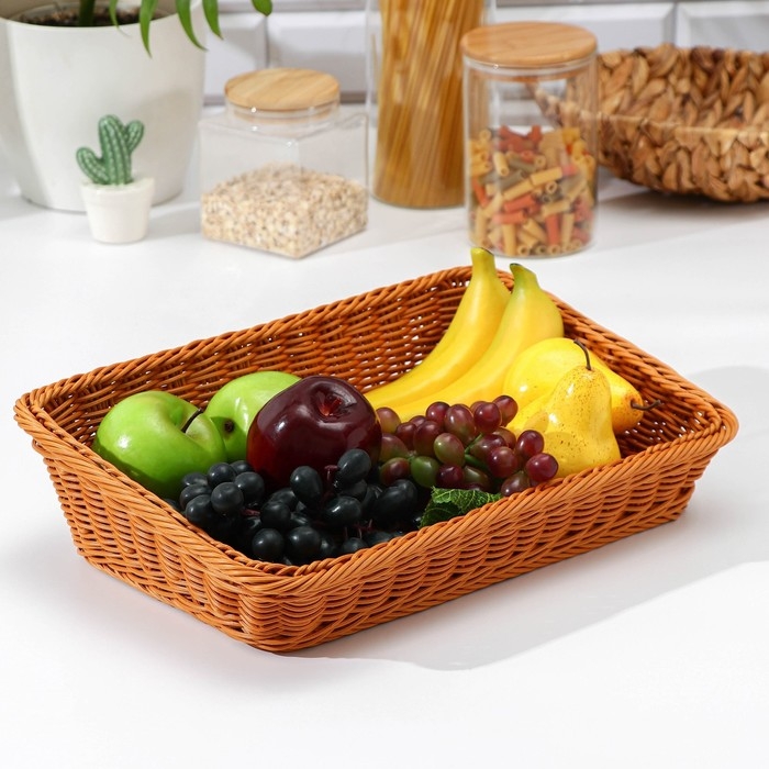 Корзина для продуктов Доляна, 39&times;26&times;10 см, цвет коричневый