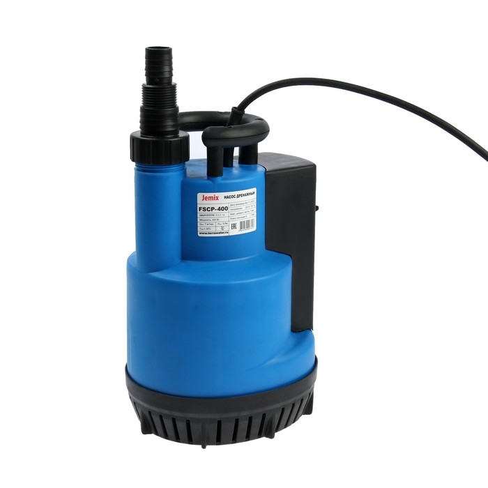 Насос дренажный JEMIX FSCP-400, 400 Вт, напор 6.5 м, 117 л/мин, диам всасываемых частиц 5 мм Насос дренажный JEMIX FSCP-400, 400 Вт, напор 6.5 м, 117 л/мин, диам всасываемых частиц 5 мм