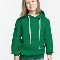 Толстовка с капюшоном детская Kirenga Kids, зеленая, 10 лет