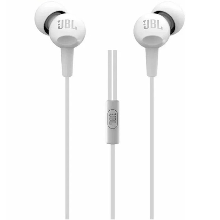 Наушники JBL С100SI, вакуумные, микрофон, 100дБ, 16 Ом, 3.5 мм, 1.2 м, белые Наушники JBL С100SI, вакуумные, микрофон, 100дБ, 16 Ом, 3.5 мм, 1.2 м, белые