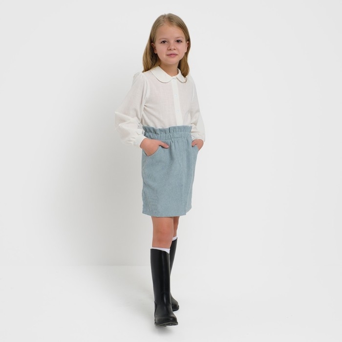 Юбка детская KAFTAN "Velvet", р. 32 (110-116), серо-голубой