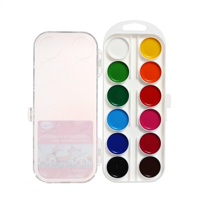 Акварель 12 цветов Акварель 12 цветов "Гамма" "Мультики", медовая, без кисти, пластик