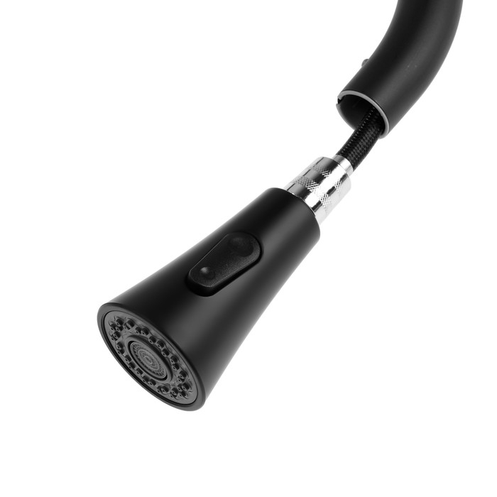 Смеситель для кухни ZEIN Z3708, вытяжной излив, аэратор 2 режима, черный Смеситель для кухни ZEIN Z3708, вытяжной излив, аэратор 2 режима, черный