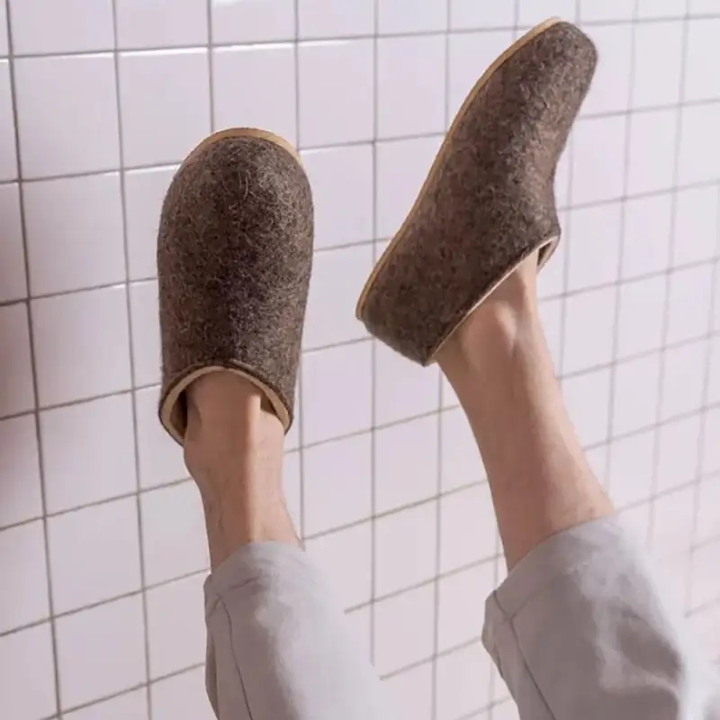 Домашние валенки Cant, серо-коричневые (натуральные), размер 35