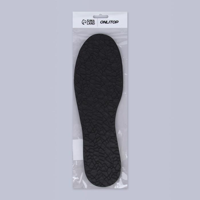 Стельки для обуви, универсальные, р-р RU до 46 (р-р Пр-ля до 46), 29 см, пара, цвет чёрный