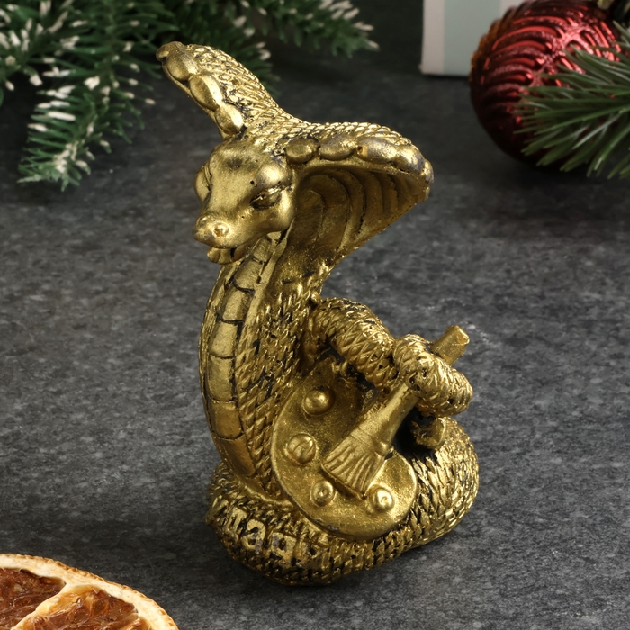 Новый год. Символ 2025. Фигура Новый год. Символ 2025. Фигура "Змея с красками" старое золото, 8см