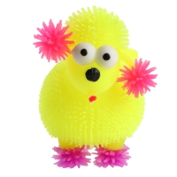 Мяч детский резиновый ёжка световой &laquo;Пудель&raquo;, цвета МИКС , в шоубоксе