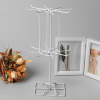 Вертушка, 2 яруса по 8 крючков, 13&times;13&times;40 см, цвет белый